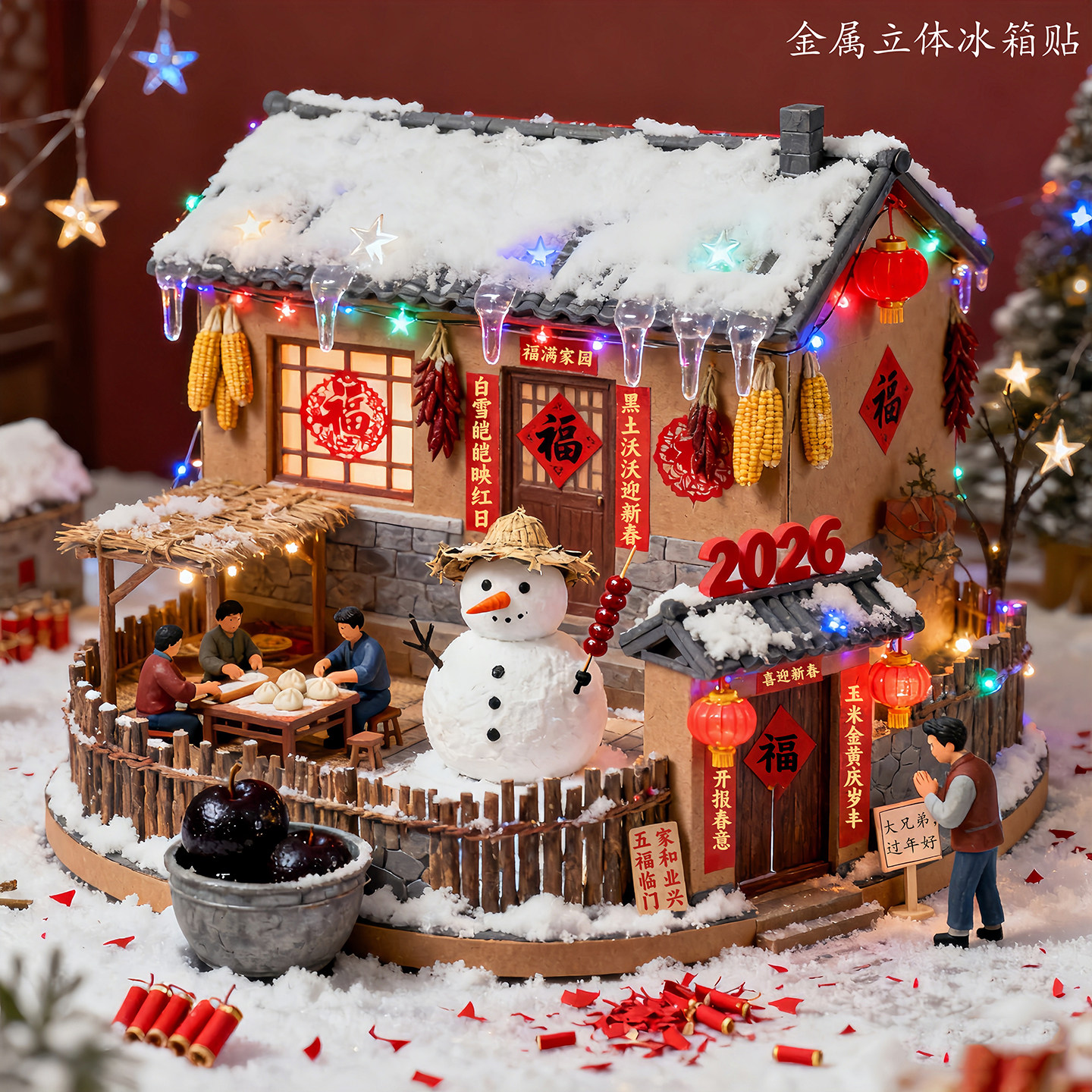 东北新年金属冰箱贴立体磁吸春节伴手礼过年伴手礼送朋友家居饰品,节庆用品/礼品,文化创意冰箱贴,淘宝优惠券,粉丝福利购,淘宝优惠卷