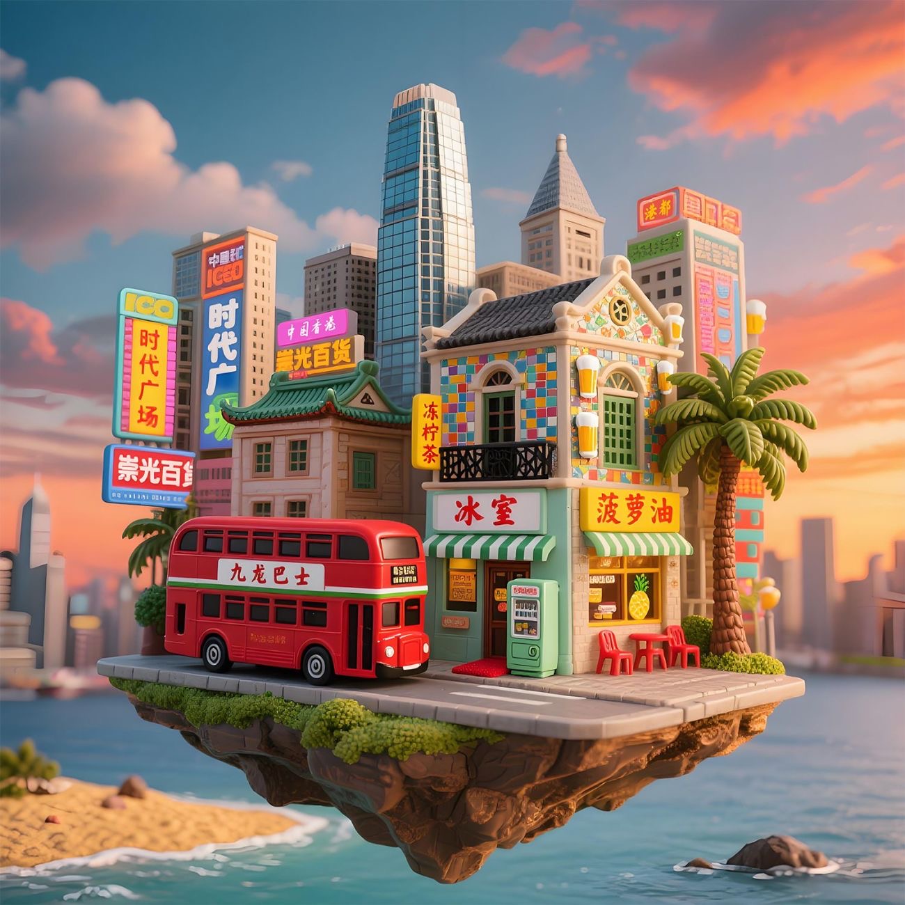 香港金属磁吸时代广场冰箱贴