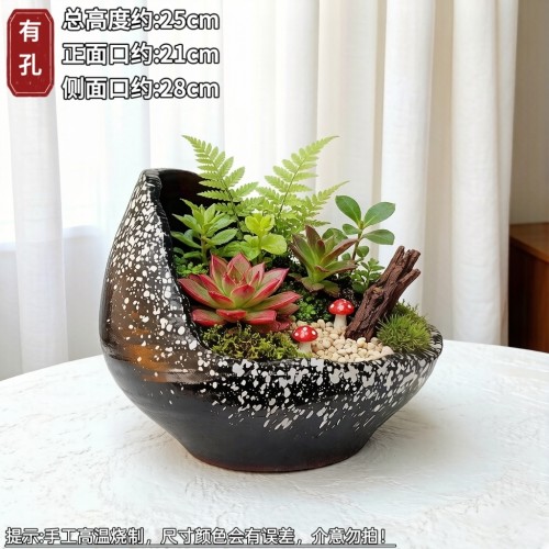 盆景花盆三角梅花盆流泉枫花盆蝴蝶兰花盆手工陶瓷花盆绿植花盆