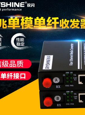 Rayshine锐闪  RS-301S-W12-20FC光电转换器  FC单模单纤千兆光纤收发器 10/100/1000M自适应电口