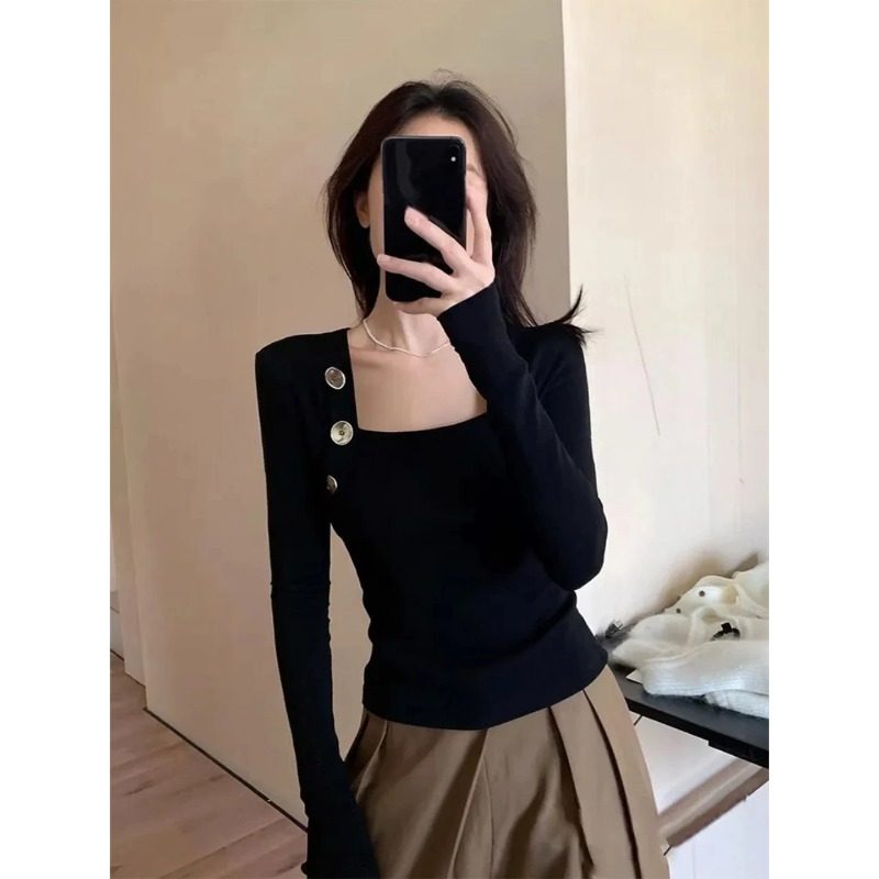 大码胖mm黑色方领加绒保暖内搭上衣女2026新款小个子修身长袖t恤,女装/女士精品,大码内搭,淘宝优惠券,粉丝福利购,淘宝优惠卷