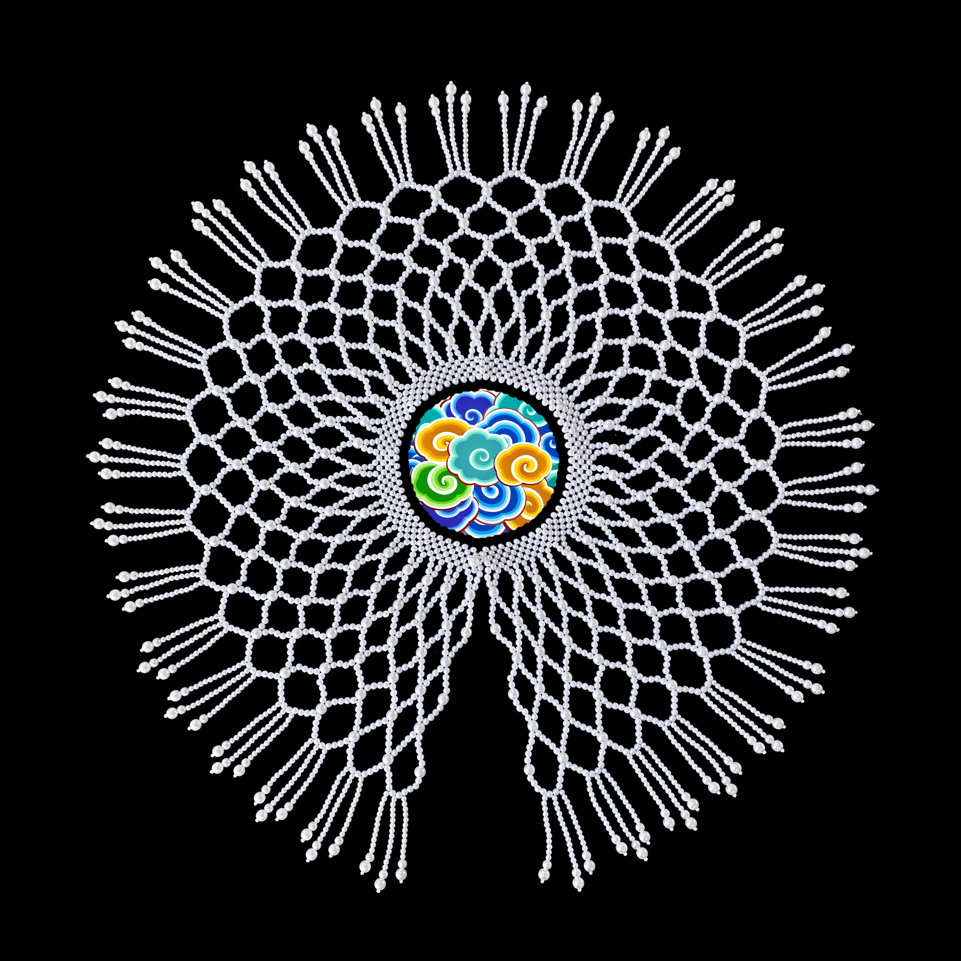 手编珍珠  新娘配饰 珍珠云肩  古风汉服  明制肩链  百搭