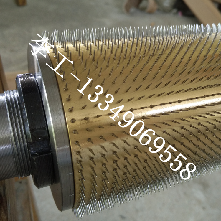 纺织厂打孔铜针棍 带轴刺孔针辊 薄膜干燥剂扎孔刺辊 针刺机滚筒