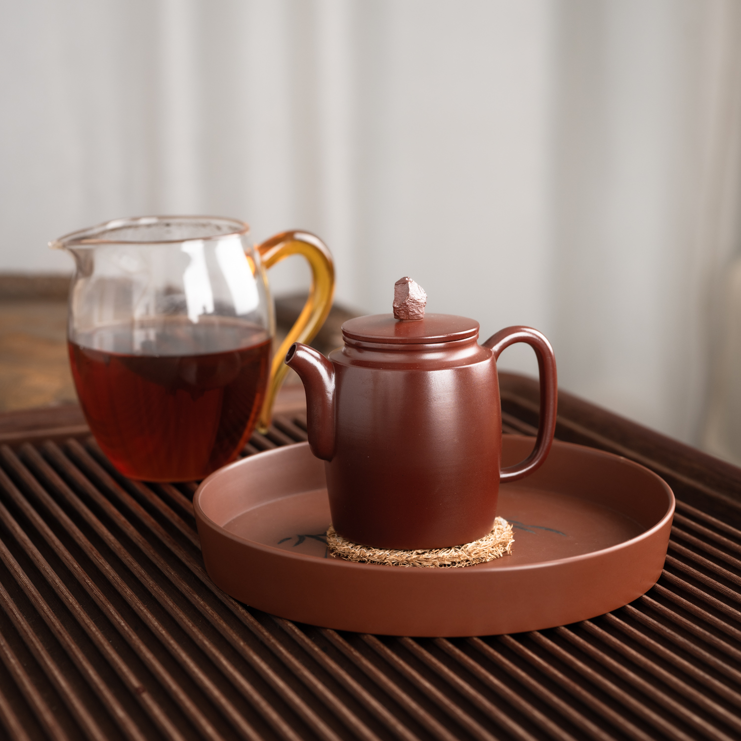 钦州坭兴陶集「气烧原石壶」 市级大师精品 非遗纯手工窑变茶壶