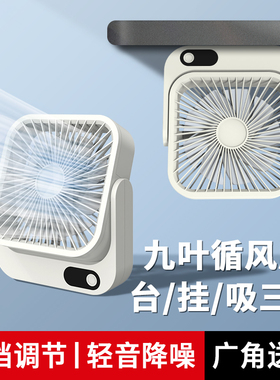 磁吸式迷你小型厨房风扇台式办公室桌面学生宿舍床头床上循环扇