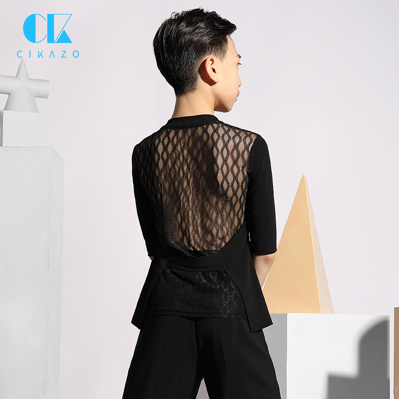 茜卡索拉丁舞服男童夏季舞蹈服