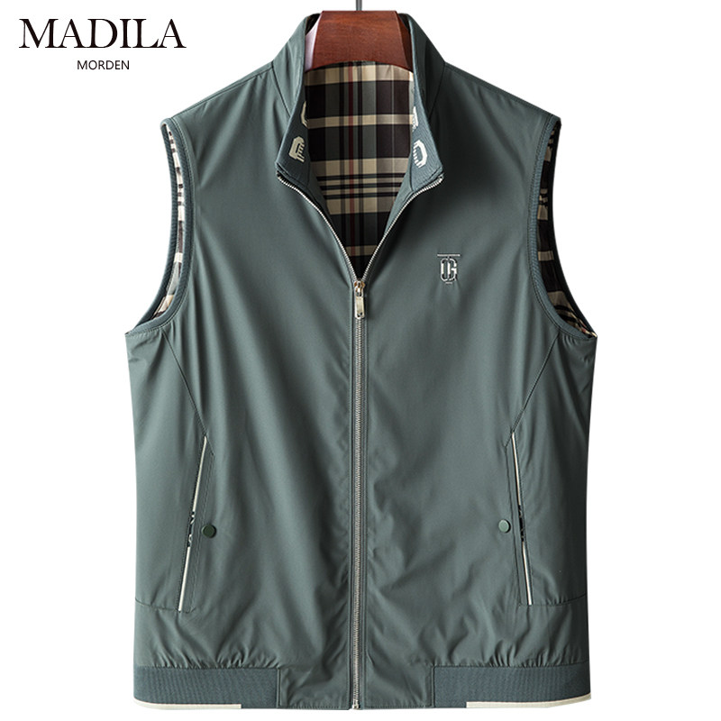 玛帝拉马甲男士春秋季薄款高档商务立领户外马夹外套无袖坎肩上衣