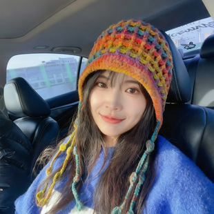 华夫格帽子diy手工材料包钩织渐变毛线针织儿童婴儿专用自制礼物