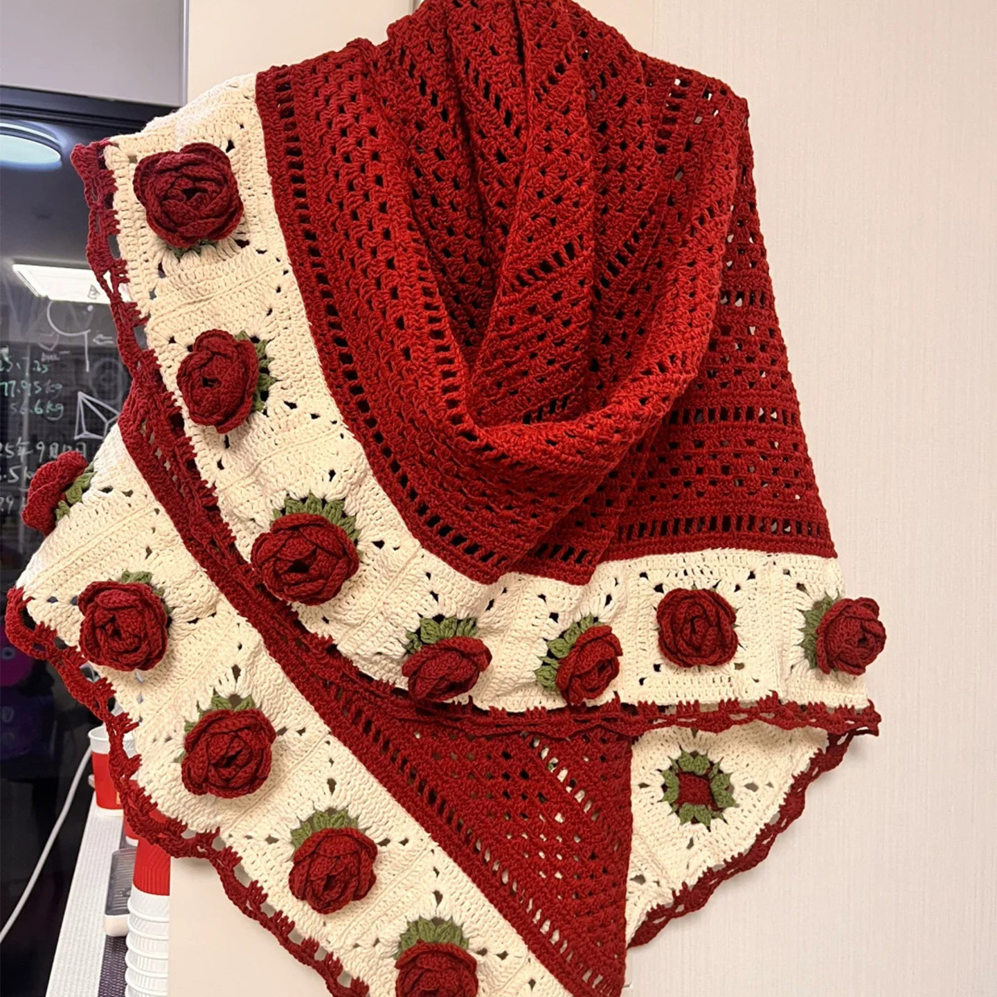 山茶花披肩毛线手工编织diy材料包针织钩织斗篷礼物打发时间解闷,服饰配件/皮带/帽子/围巾,DIY编织材料包,淘宝优惠券,粉丝福利购,淘宝优惠卷
