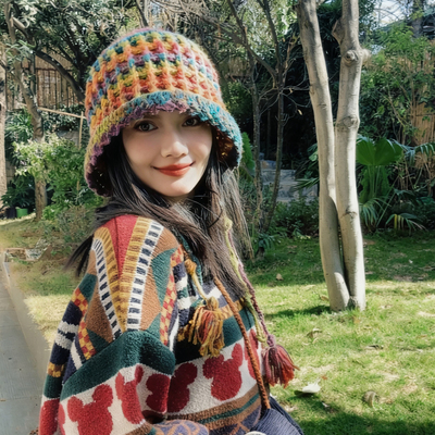 华夫格帽子diy手工材料包毛线编织新手入门婴儿专用线精灵帽礼物