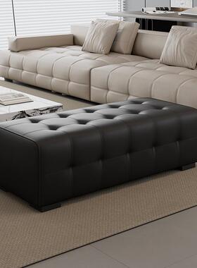 劳伦斯意式极简真皮换鞋凳床尾长凳衣帽间服装店设计师客厅沙发凳