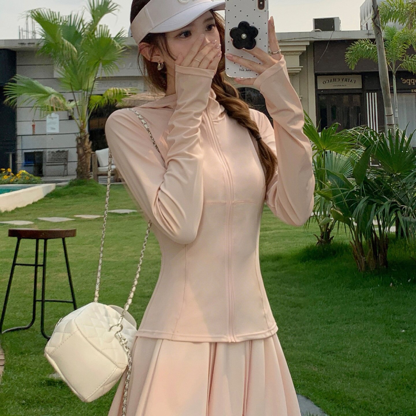 粉色连帽外套女款夏季巨好看凉感冰丝轻薄户外徒步运动防晒衣修身