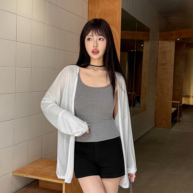 长袖女针织衫春季时尚防晒夏季韩版宽松空调罩衫薄款气质女装开衫