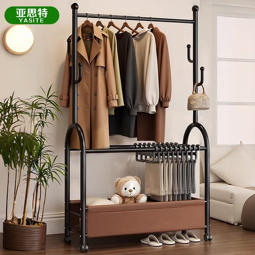 亚思特卧室落地可移动衣帽架新款