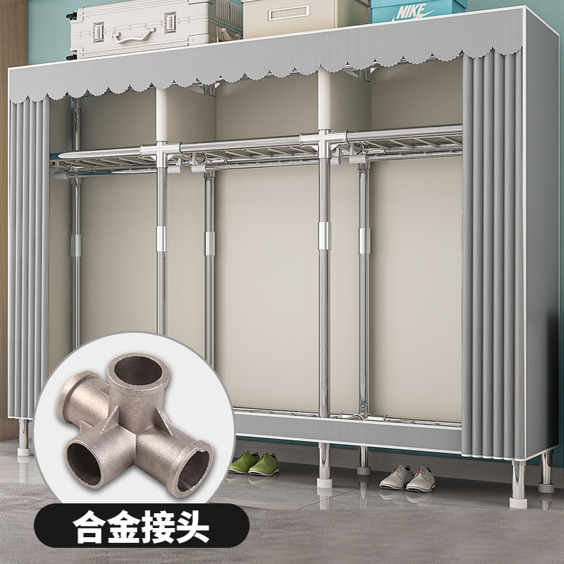 钢管加粗加固简易衣柜布