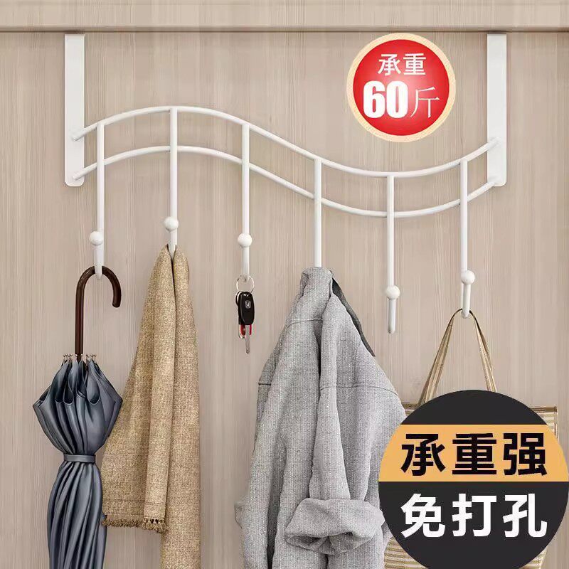 门后挂钩衣架衣服神器免打孔墙上置物架卧室门上壁挂收纳衣帽架