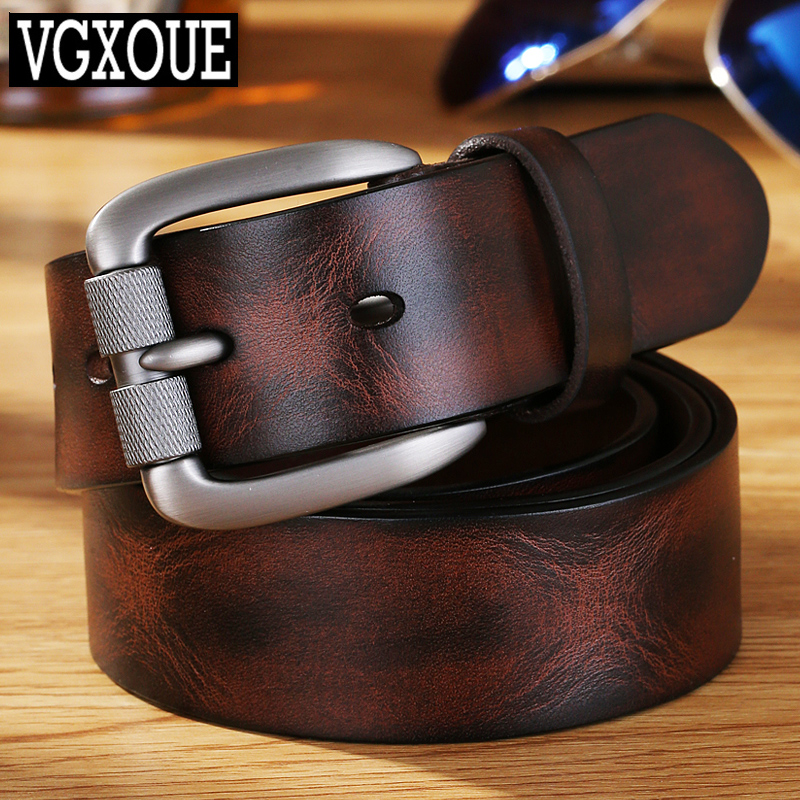 手工休闲风针扣男士复古中年皮带