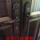 防盗门锁红古铜复古大门面板把手双开门把手面板加厚铝合金门拉.