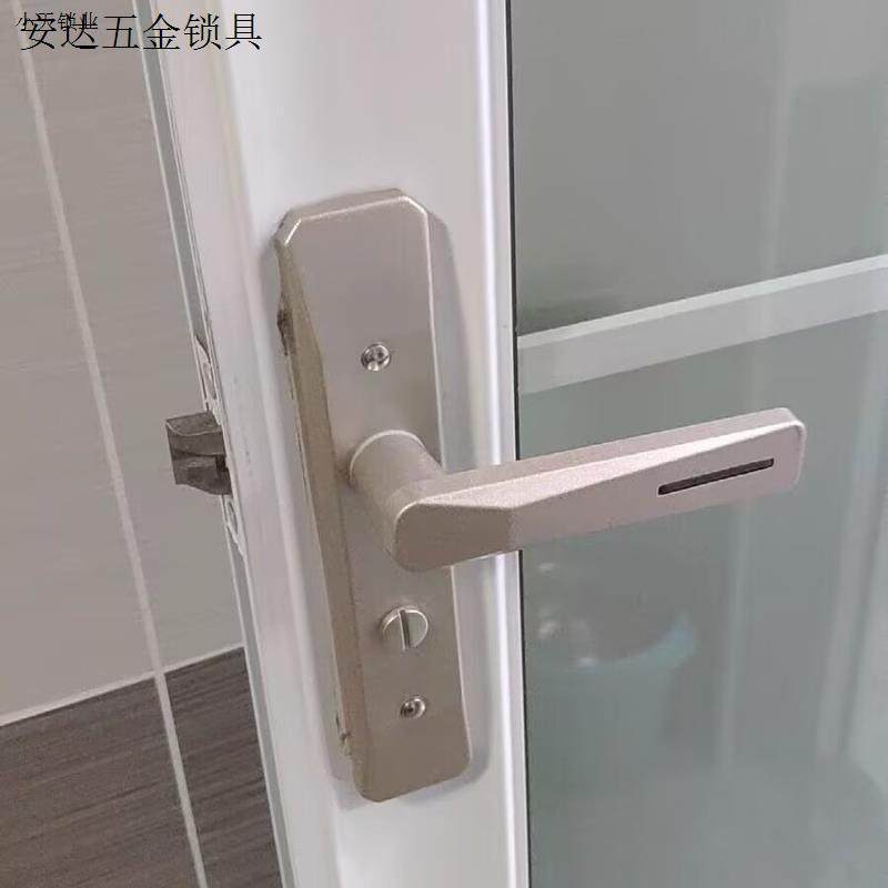 厨房玻璃门锁家用不锈钢门锁厕所无钥匙卫浴门锁执手锁门把手室.