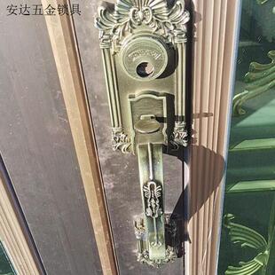 罗普斯金豪华大把手锁 SY808锁铝合金门双开门锁仿古铜 防盗门.