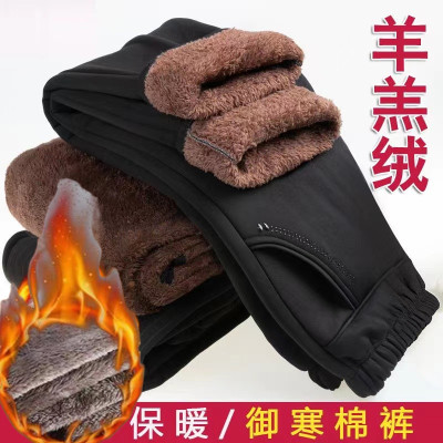 加厚羊羔绒妈妈裤直筒宽松保暖