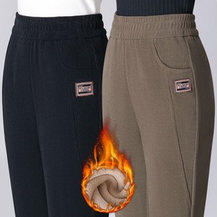 大码 2025冬季 宽松休闲裤 加绒加厚外穿显瘦中老年妈妈哈伦裤 新款