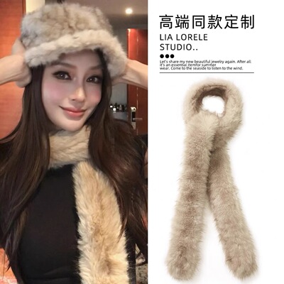 baby同款tokokkino仿狐狸毛围脖双面毛绒气质高级感搭配保暖围巾