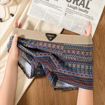 民族风男士内裤纯棉舒适透气平角裤个性印花四角裤潮流复古短裤头