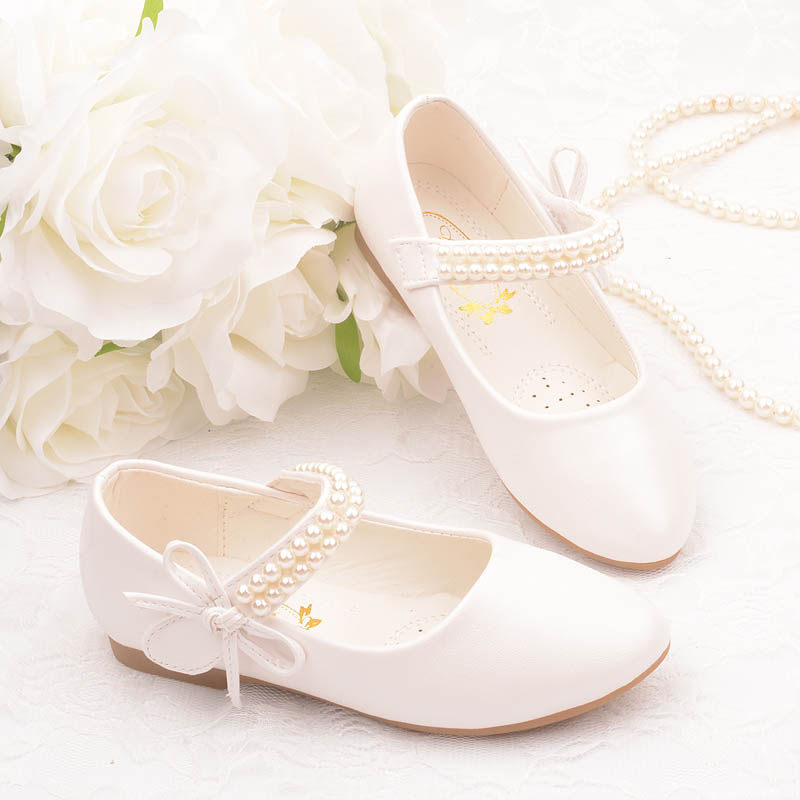 儿童晚礼服公主皮鞋花童女童演出小童鞋主持人搭配纱裙学生小白鞋