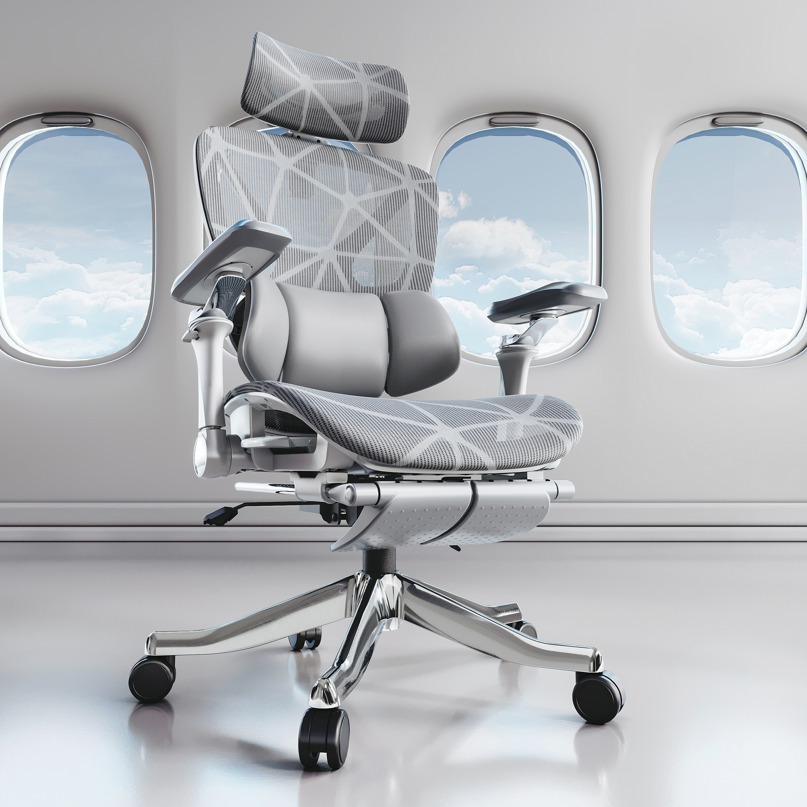 720°扶手-浮翼腰靠-人体工学椅