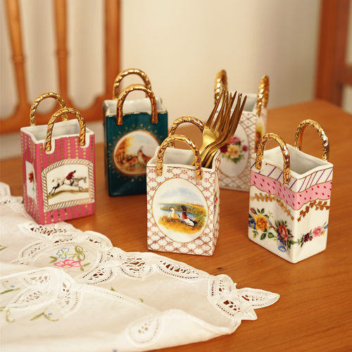 陶瓷欧式宫廷风收纳筒花瓶