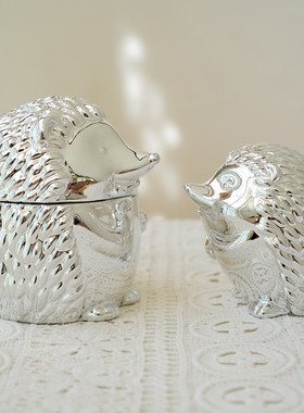 外贸陶瓷可爱小刺猬储物罐客厅