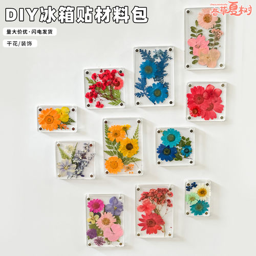 手工diy亚克力干花冰箱贴