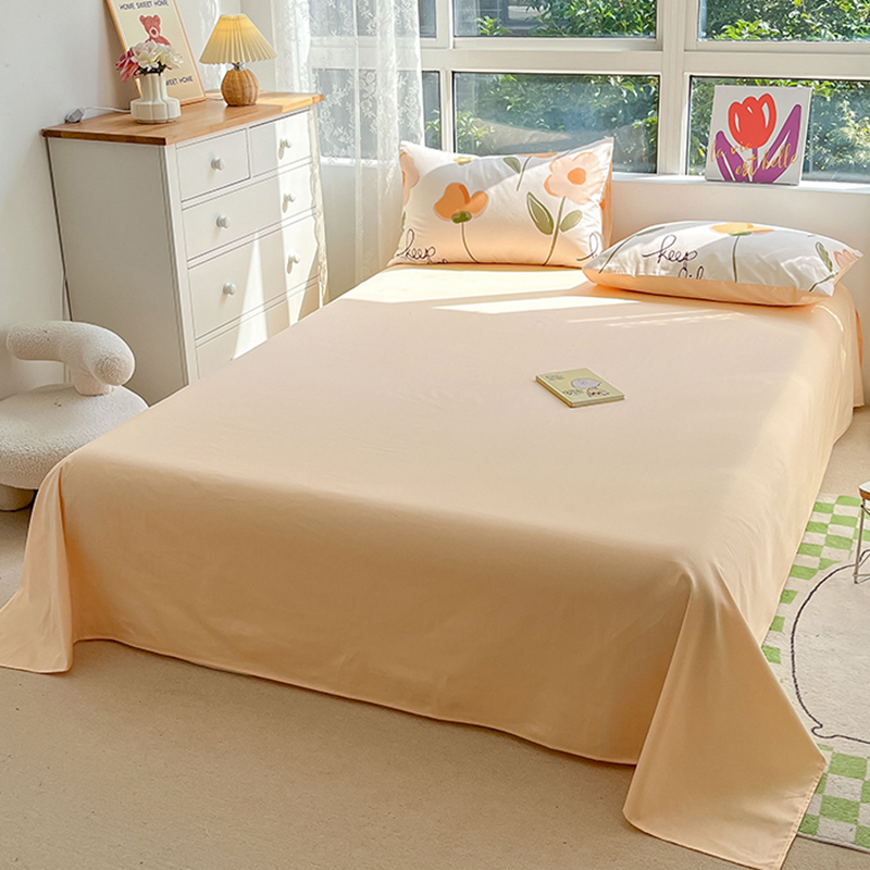 简约全棉床单单件学生宿舍儿童单双人100纯棉布被单枕套2三件套女,床上用品,床单,淘宝优惠券,粉丝福利购,淘宝优惠卷