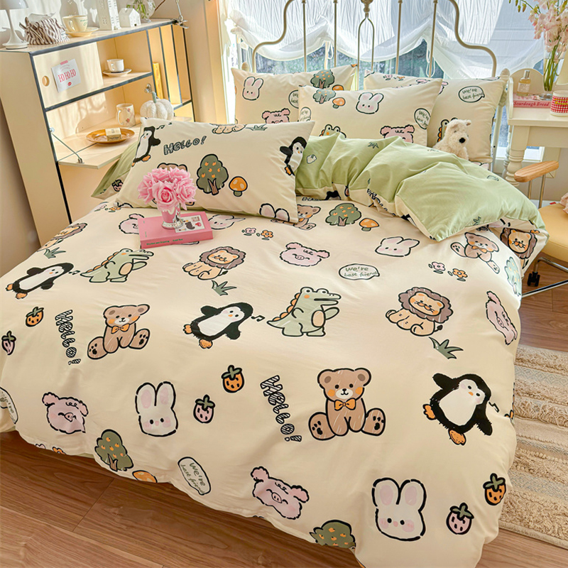 卡通全棉床上用品四件套床单被套