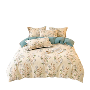 北欧如梦花季加厚纯棉磨毛被套单件200x230双人全棉被罩单人1.5米