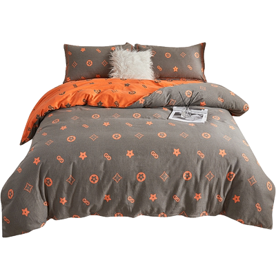 简约风纯棉加厚磨毛被套