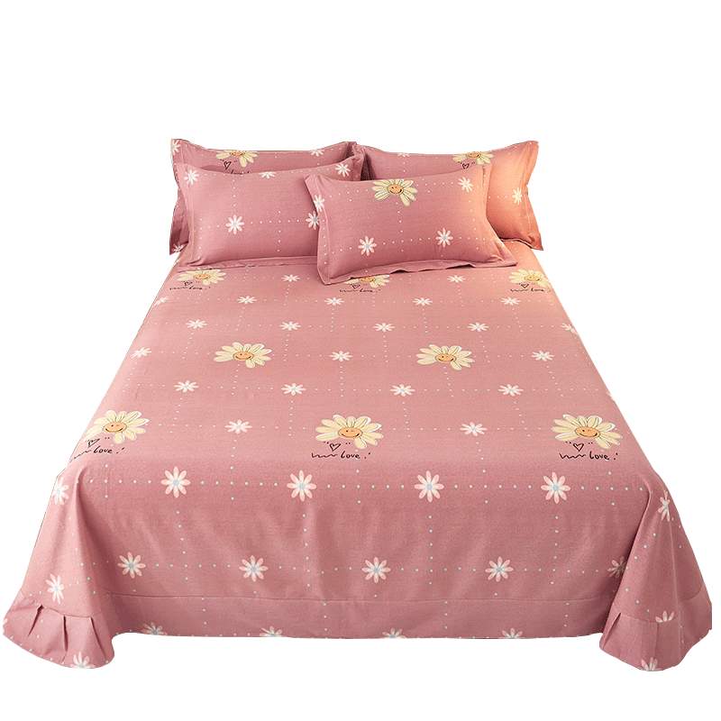 纯棉加厚磨毛床单单件全棉学生宿舍被单人枕套三件套炕单四季通用