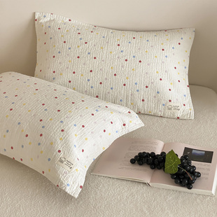 小清新全棉四层纱布枕巾2025新款纯棉枕头盖巾防滑隔脏垫巾四季用