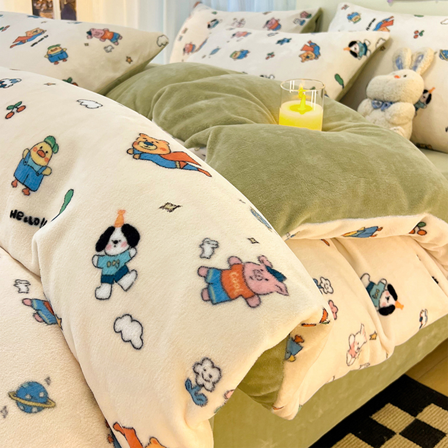 冬季双面牛奶绒被套单件150×200×230保暖被罩珊瑚绒1.8米被芯套,床上用品,被套,淘宝优惠券,粉丝福利购,淘宝优惠卷