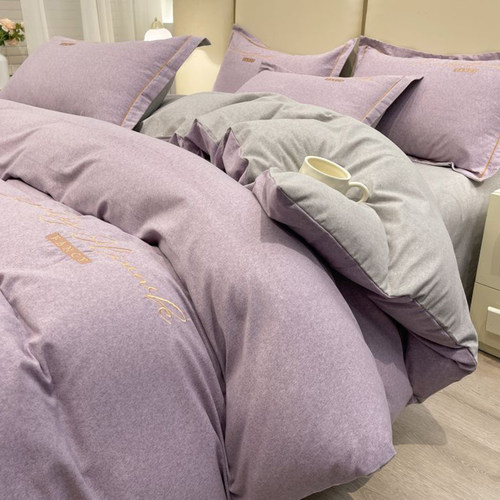 轻奢刺绣加厚磨毛纯棉被套单件