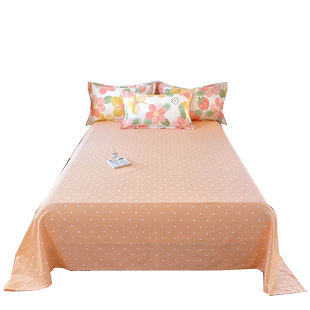 简约全棉床单单件100纯棉ins风卡通学生宿舍单双人被单枕套三件套