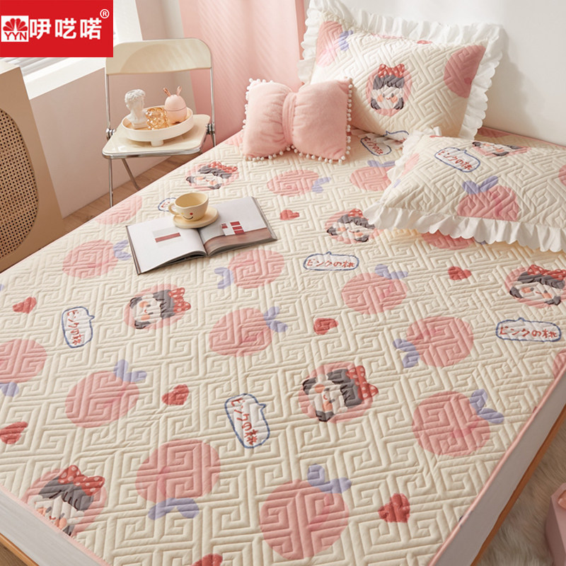 榻榻米纯棉加厚床盖单件白桃公主全棉夹棉床单四季通用炕盖三件套,床上用品,床盖,淘宝优惠券,粉丝福利购,淘宝优惠卷