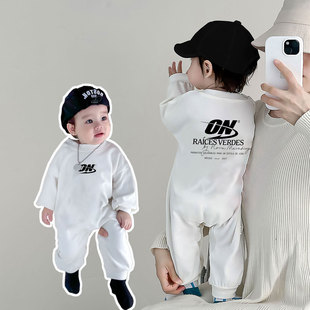 婴儿衣服冬装全棉长袖a类婴幼儿加绒加厚连体衣宝宝纯棉外出服潮