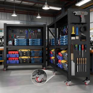 可移动货架工具柜重型工具架带轮置物架多层收纳架仓库车间储物架