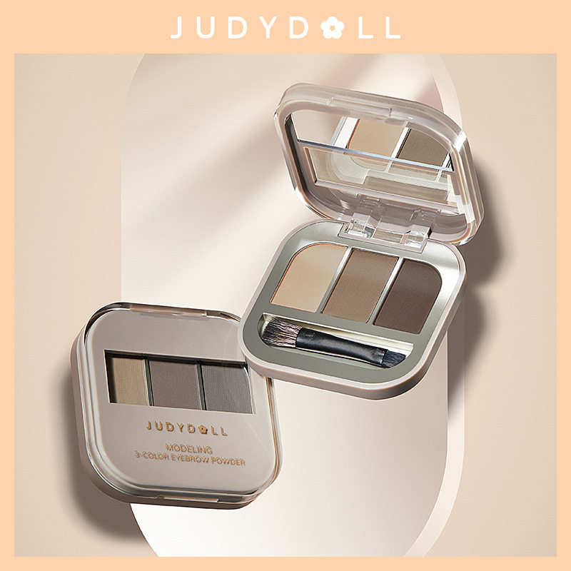 Judydoll橘朵立体造型三色眉粉显色自然新手卧蚕深棕色浅棕