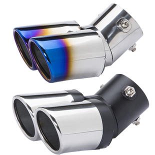 适用本田XRV改装专用尾喉排气管消声器双出一出二不锈钢烤蓝尾喉