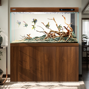 汉霸超白玻璃鱼缸客厅2025新款家用大型龙鱼缸屏风底过滤金鱼缸