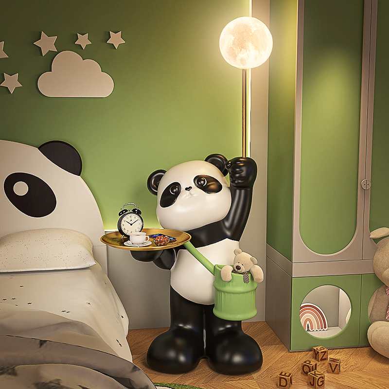 大熊猫床头柜落地灯儿童房卧室家居装饰品客厅摆件电视柜沙发旁边-封面