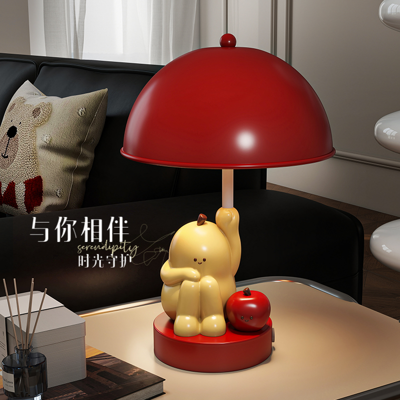 台灯卧室床头灯生日礼物送女生可爱创意红色桌灯高级感伴睡小夜灯
